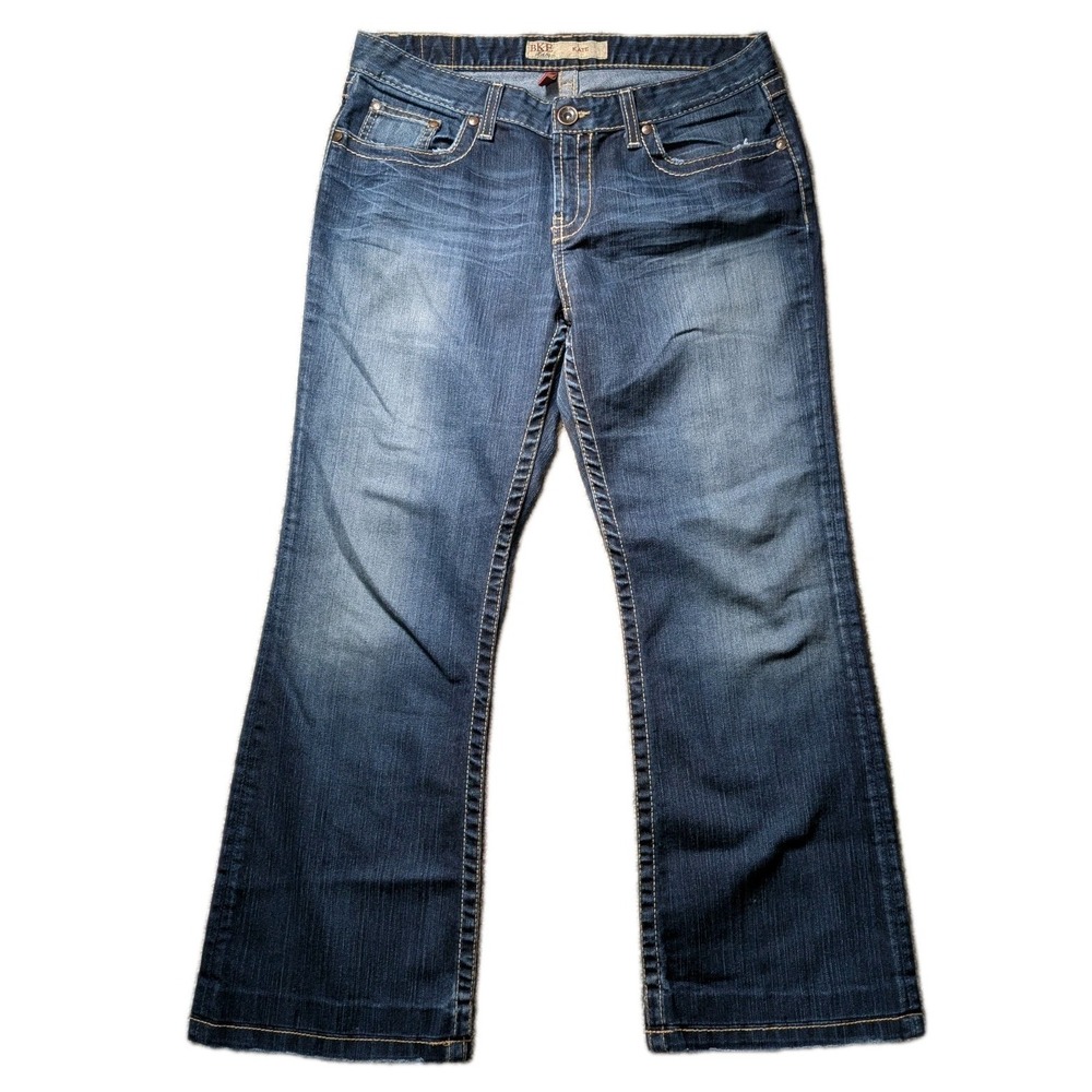 Buckle BKE Kate Stretch BootCut 31 X 29 1/2 Dark Wash Thick Stitch Baggy Y2K